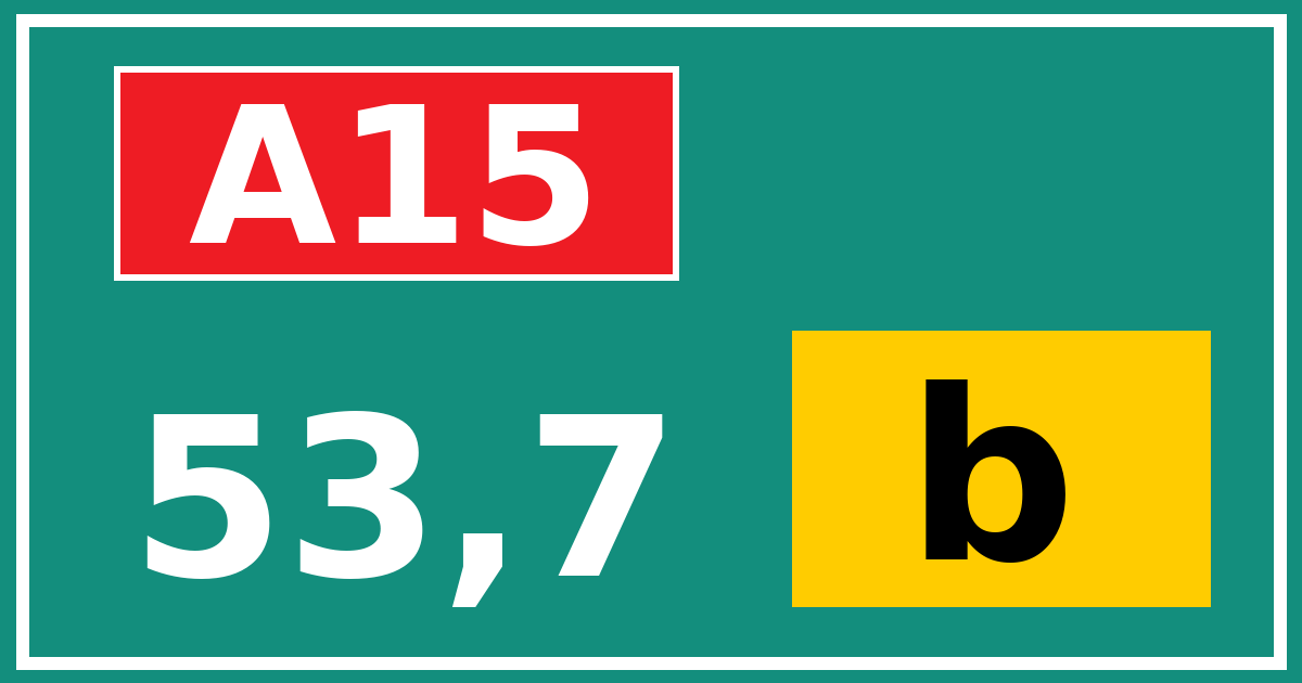 Hectometerbord A15 53,7 letter b