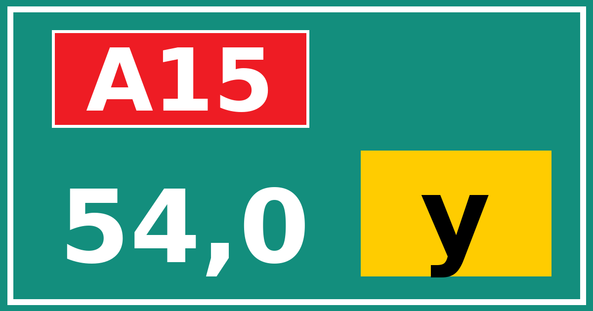 Hectometerbord A15 54,0 letter y
