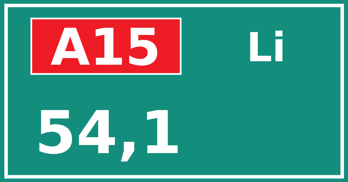 Hectometerbord A15 54,1 zijde Li
