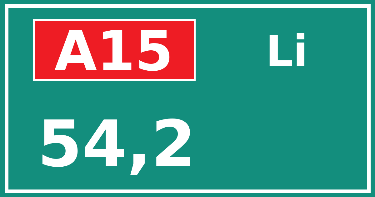 Hectometerbord A15 54,2 zijde Li