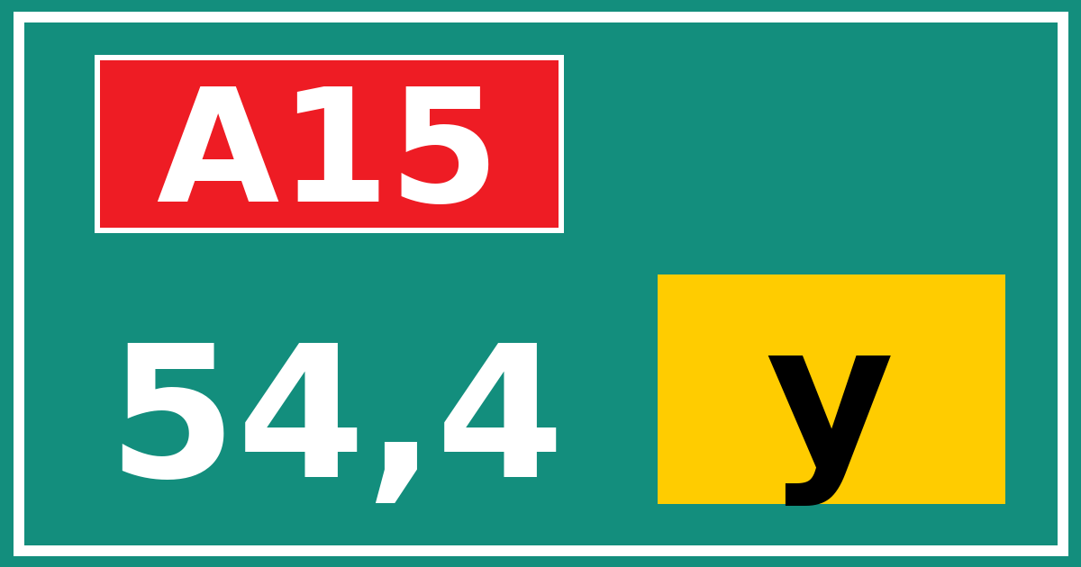 Hectometerbord A15 54,4 letter y