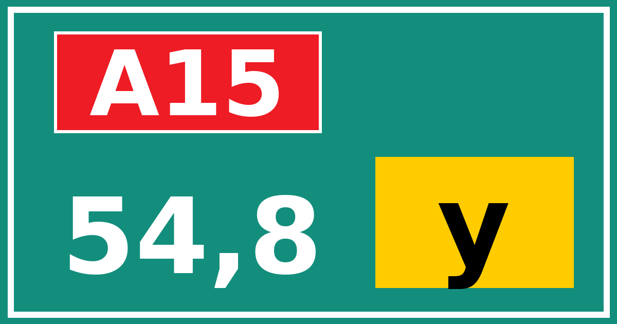Hectometerbord A15 54,8 letter y