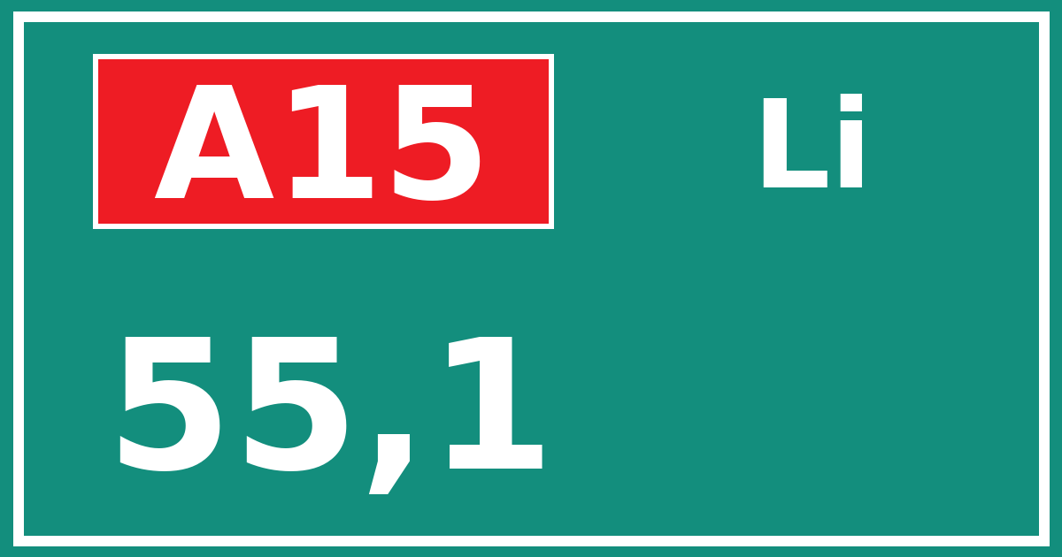 Hectometerbord A15 55,1 zijde Li