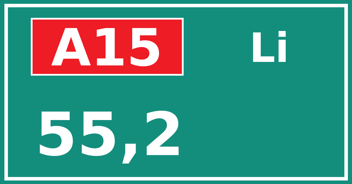 Hectometerbord A15 55,2 zijde Li