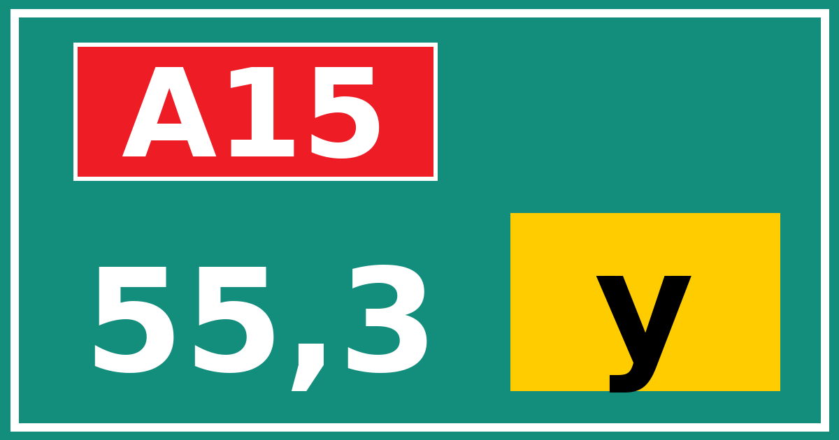 Hectometerbord A15 55,3 letter y