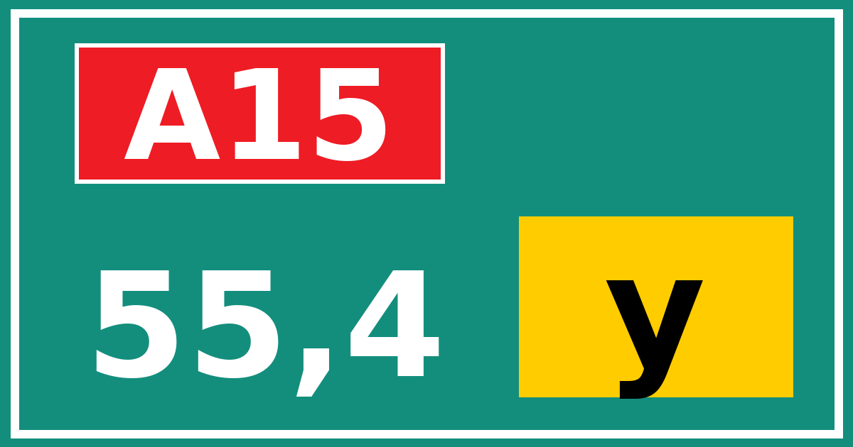 Hectometerbord A15 55,4 letter y