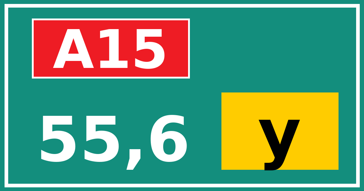 Hectometerbord A15 55,6 letter y