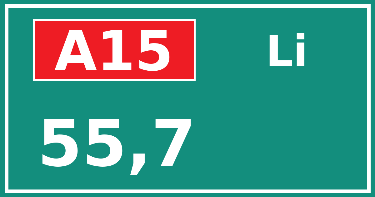 Hectometerbord A15 55,7 zijde Li