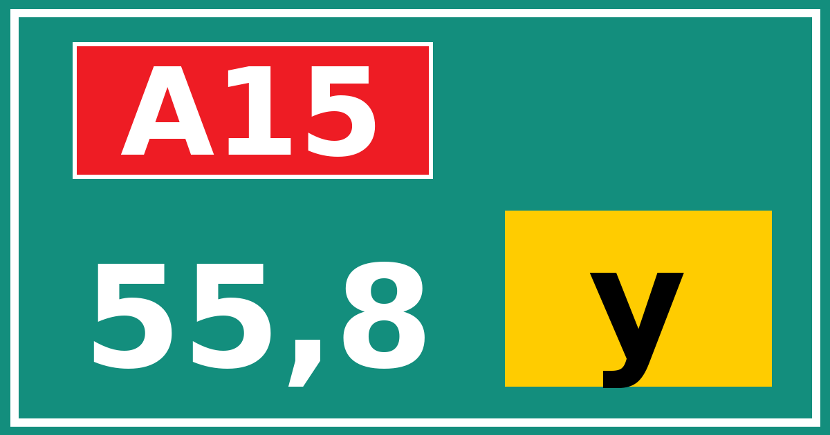 Hectometerbord A15 55,8 letter y