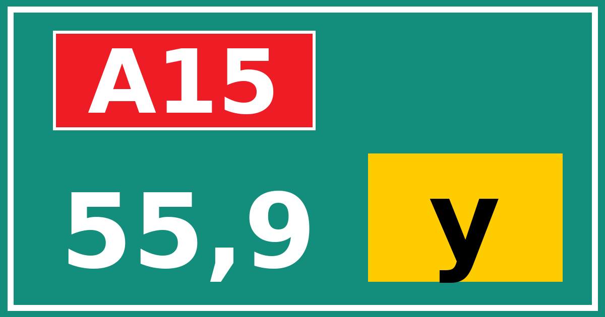 Hectometerbord A15 55,9 letter y