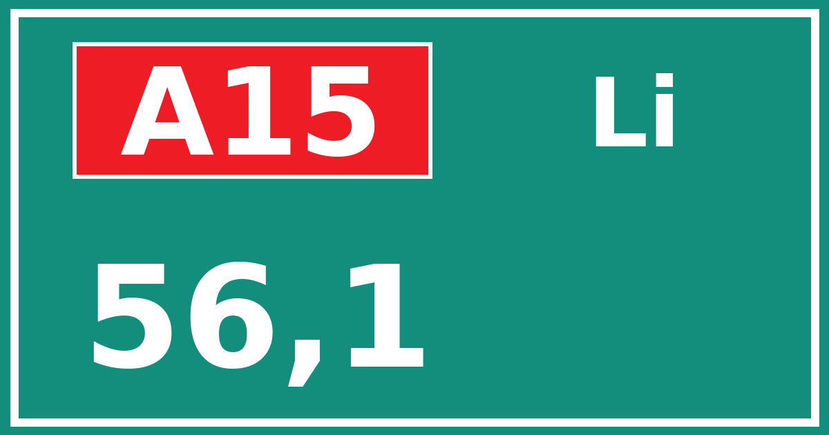 Hectometerbord A15 56,1 zijde Li