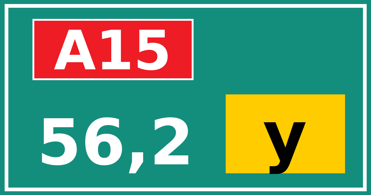 Hectometerbord A15 56,2 letter y