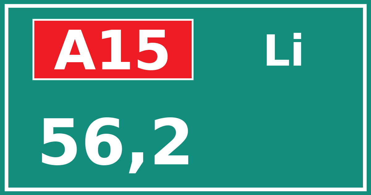 Hectometerbord A15 56,2 zijde Li