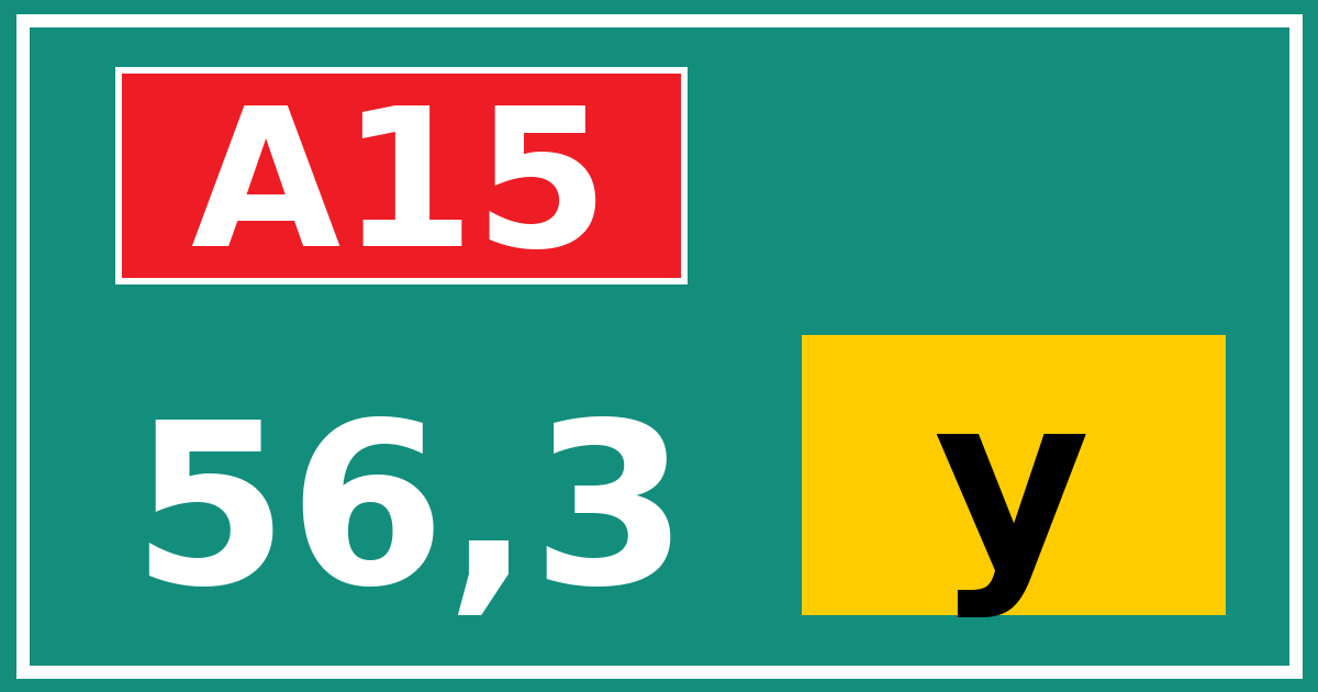 Hectometerbord A15 56,3 letter y