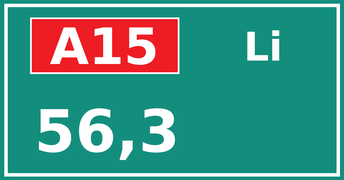 Hectometerbord A15 56,3 zijde Li