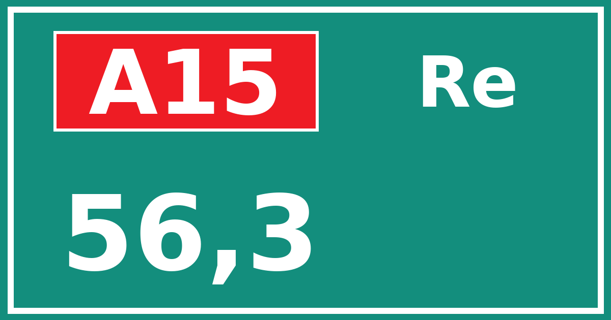 Hectometerbord A15 56,3 zijde Re