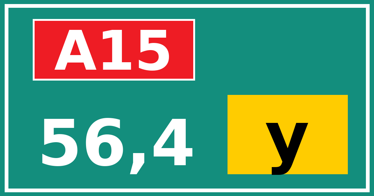 Hectometerbord A15 56,4 letter y