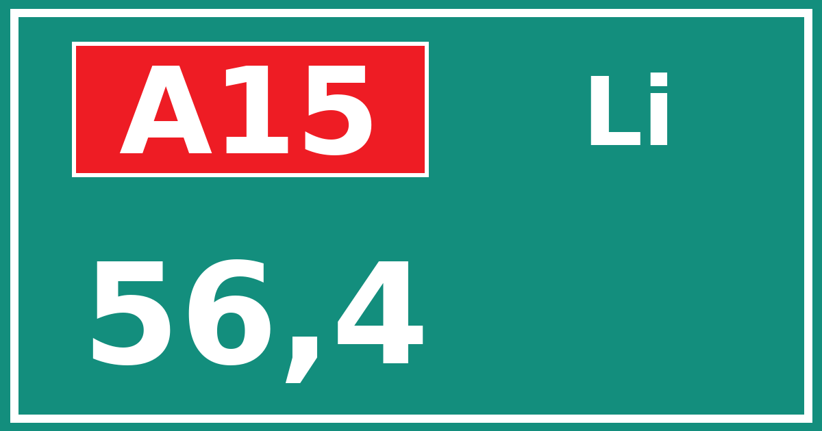 Hectometerbord A15 56,4 zijde Li