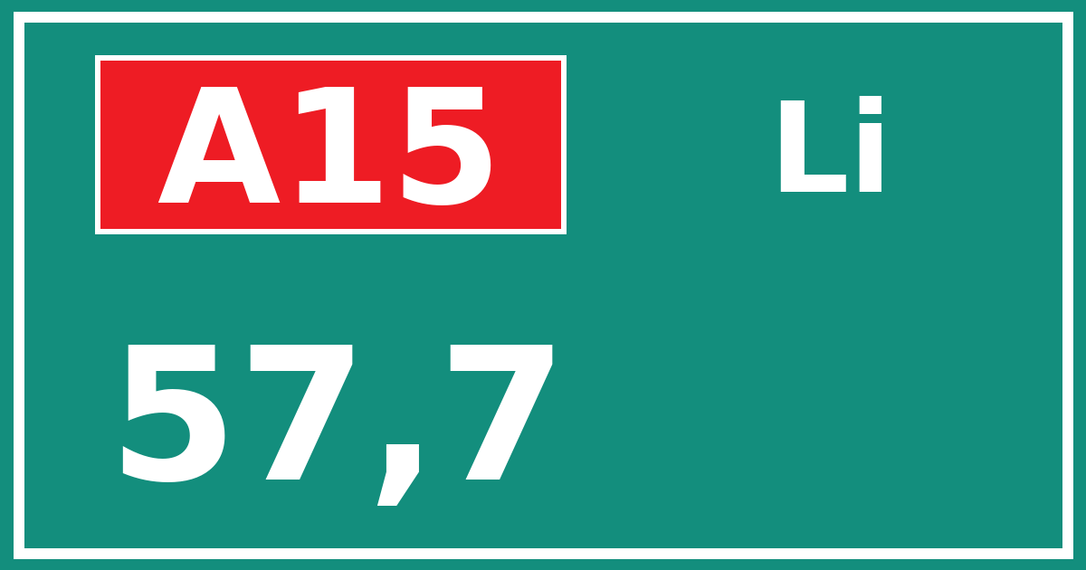 Hectometerbord A15 57,7 zijde Li
