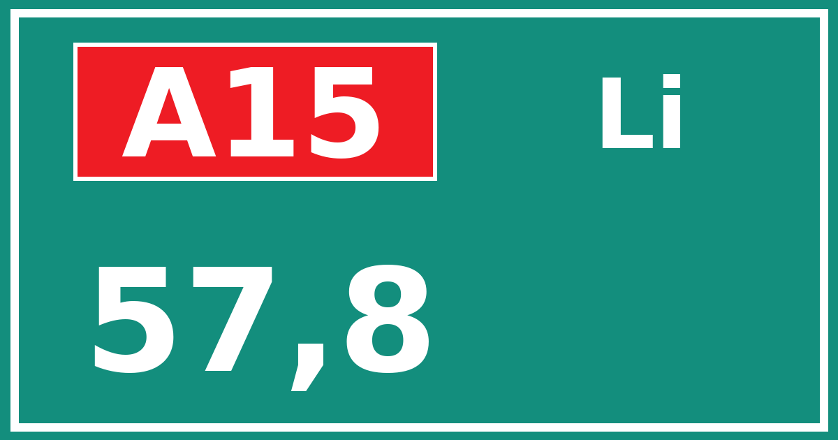 Hectometerbord A15 57,8 zijde Li