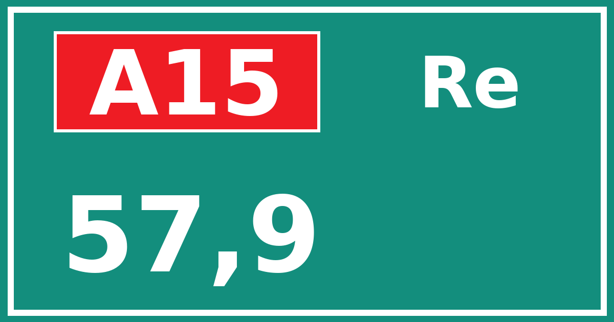 Hectometerbord A15 57,9 zijde Re