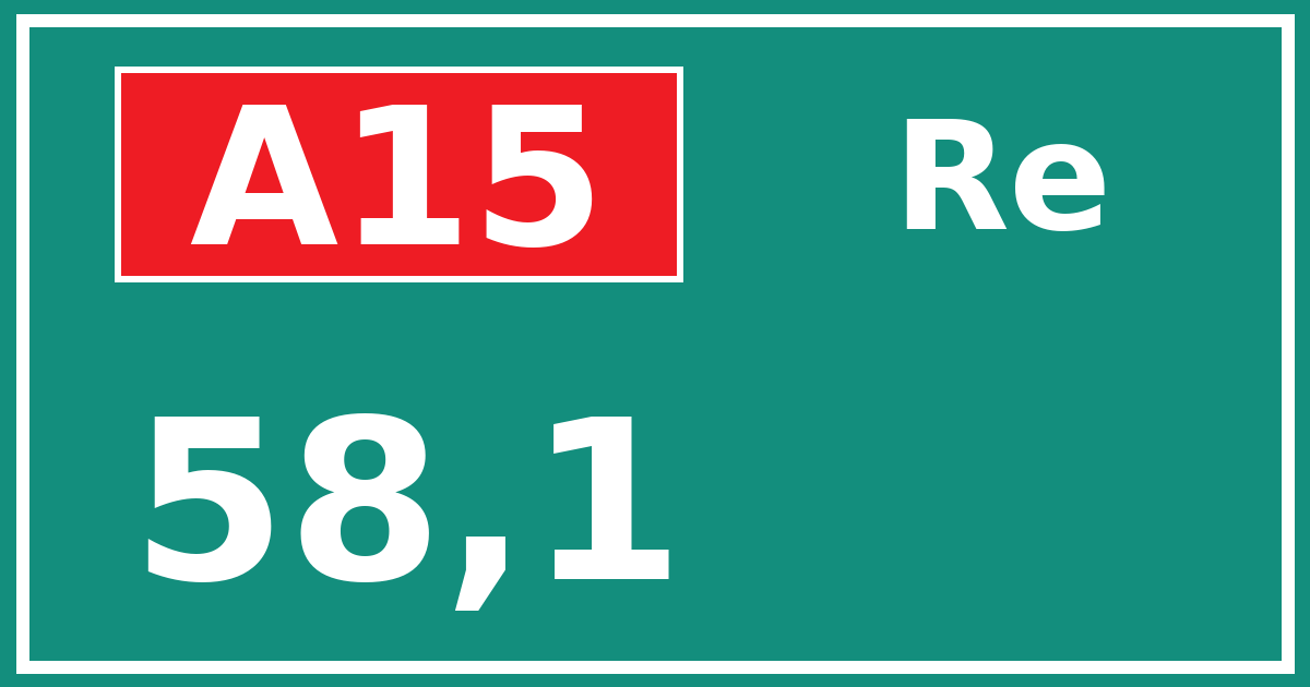 Hectometerbord A15 58,1 zijde Re
