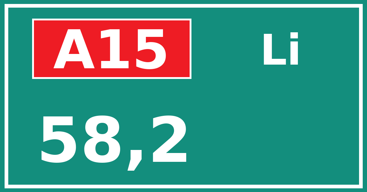 Hectometerbord A15 58,2 zijde Li