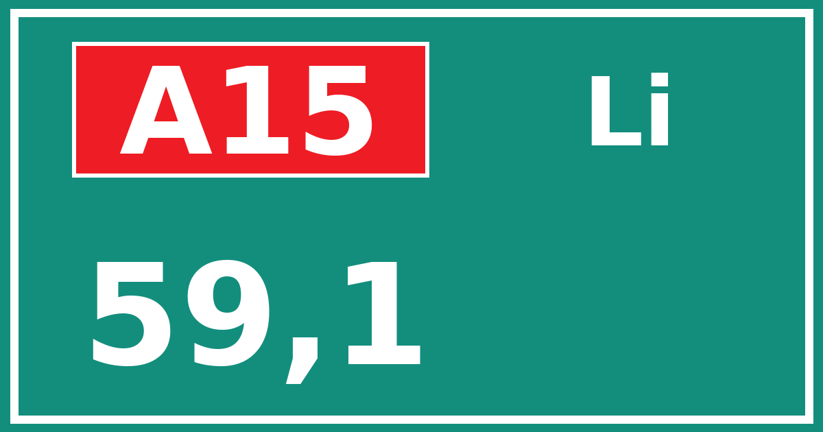 Hectometerbord A15 59,1 zijde Li