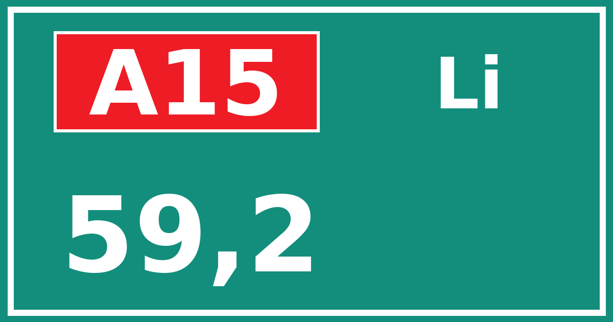 Hectometerbord A15 59,2 zijde Li