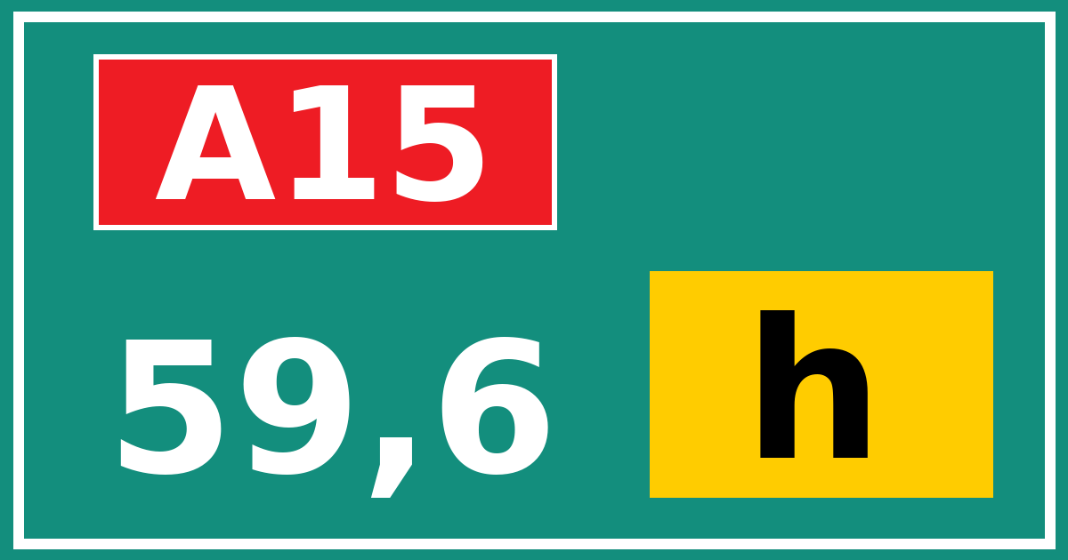 Hectometerbord A15 59,6 letter h