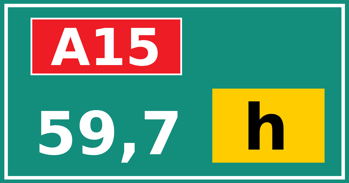 Hectometerbord A15 59,7 letter h