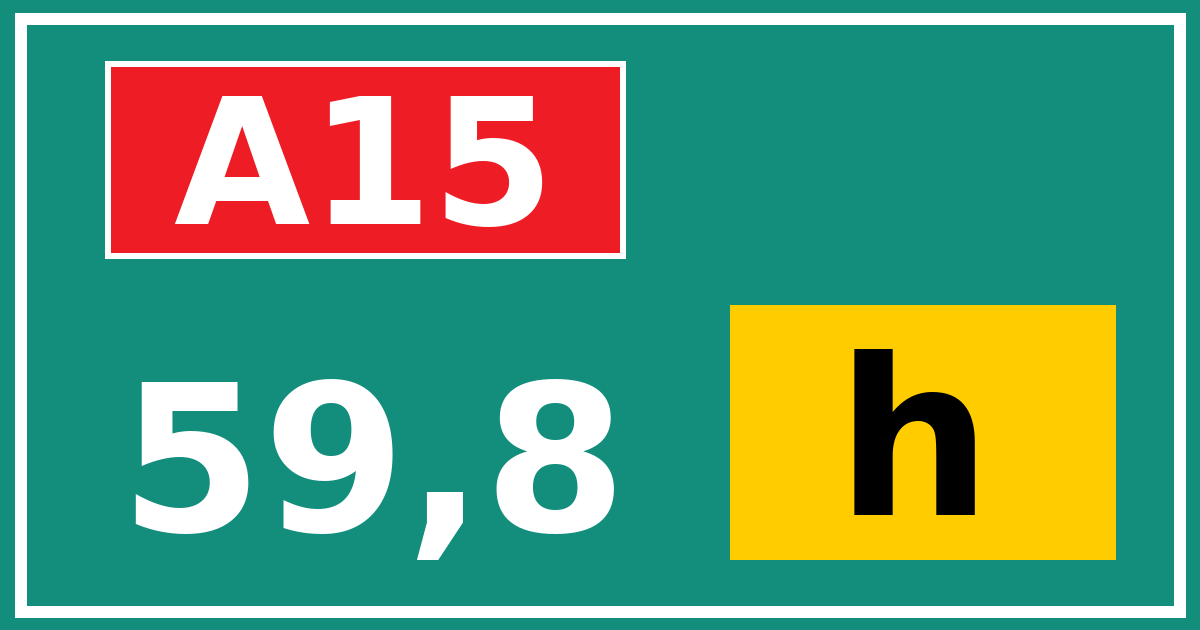 Hectometerbord A15 59,8 letter h