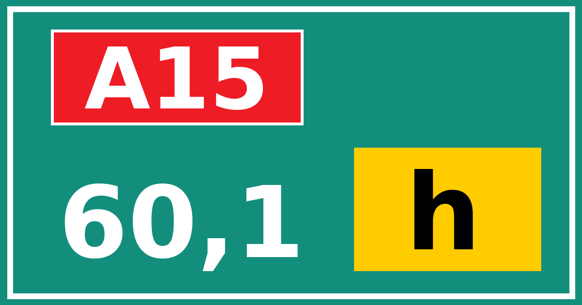 Hectometerbord A15 60,1 letter h