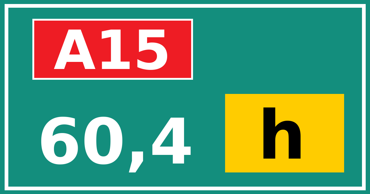 Hectometerbord A15 60,4 letter h