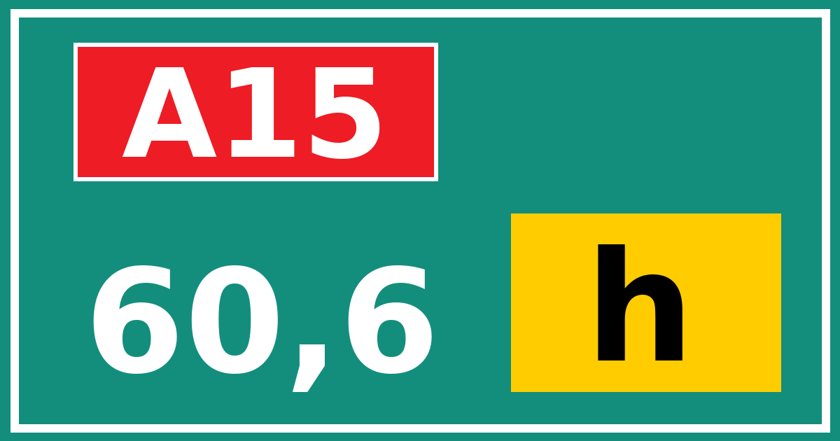 Hectometerbord A15 60,6 letter h