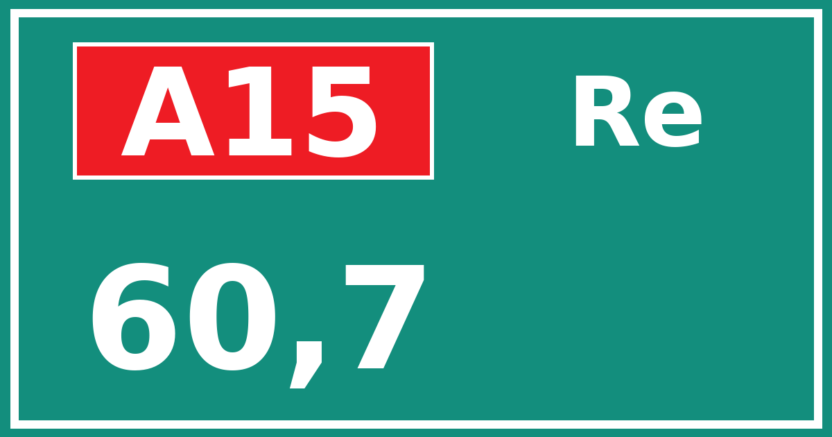 Hectometerbord A15 60,7 zijde Re