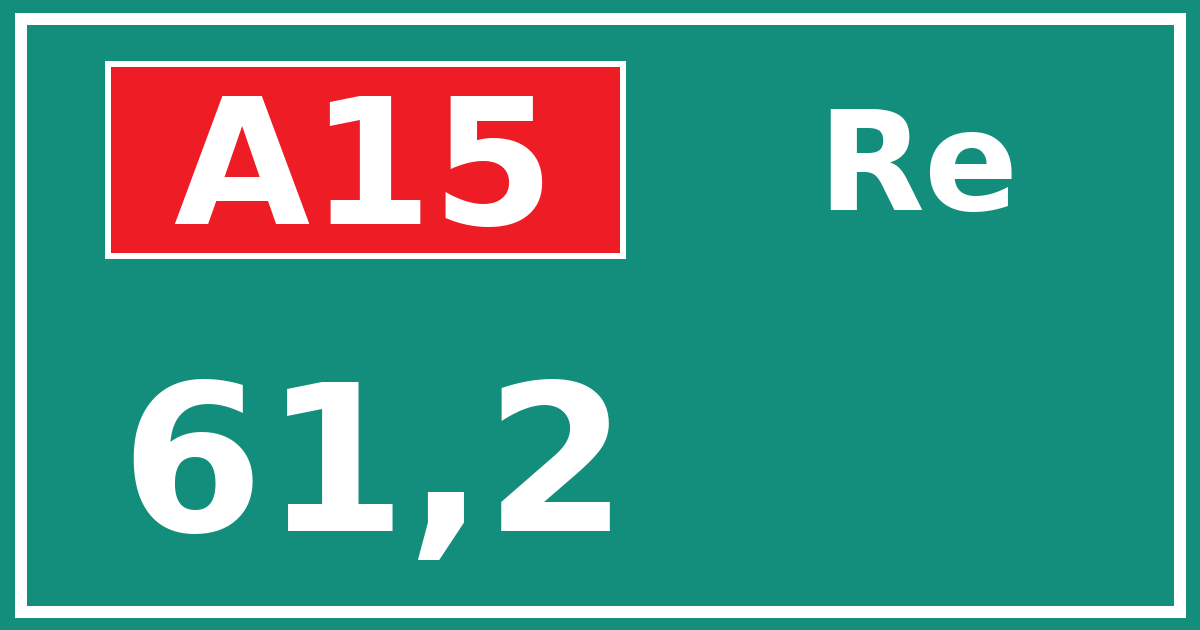 Hectometerbord A15 61,2 zijde Re