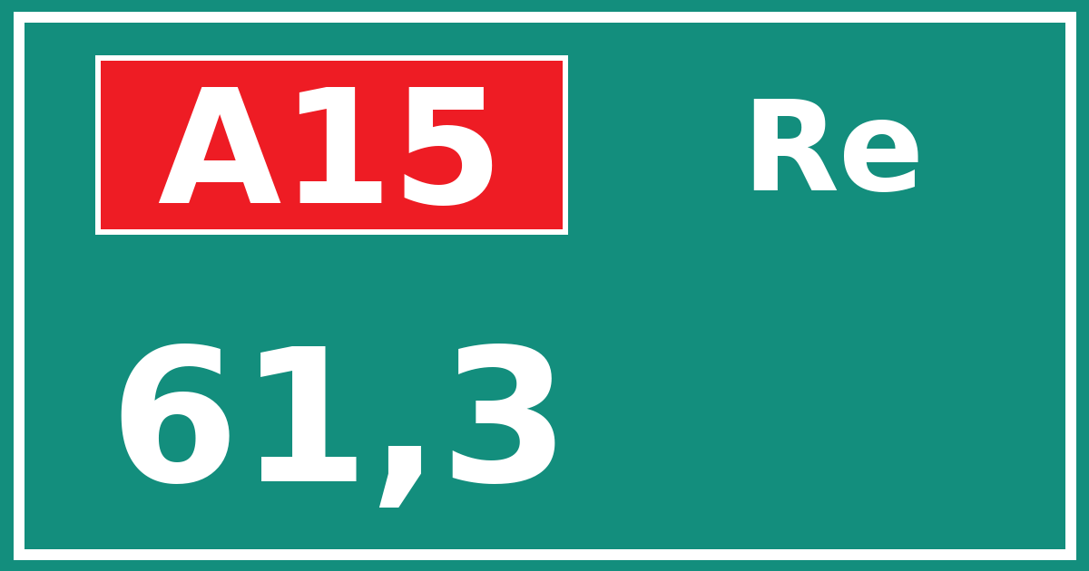 Hectometerbord A15 61,3 zijde Re