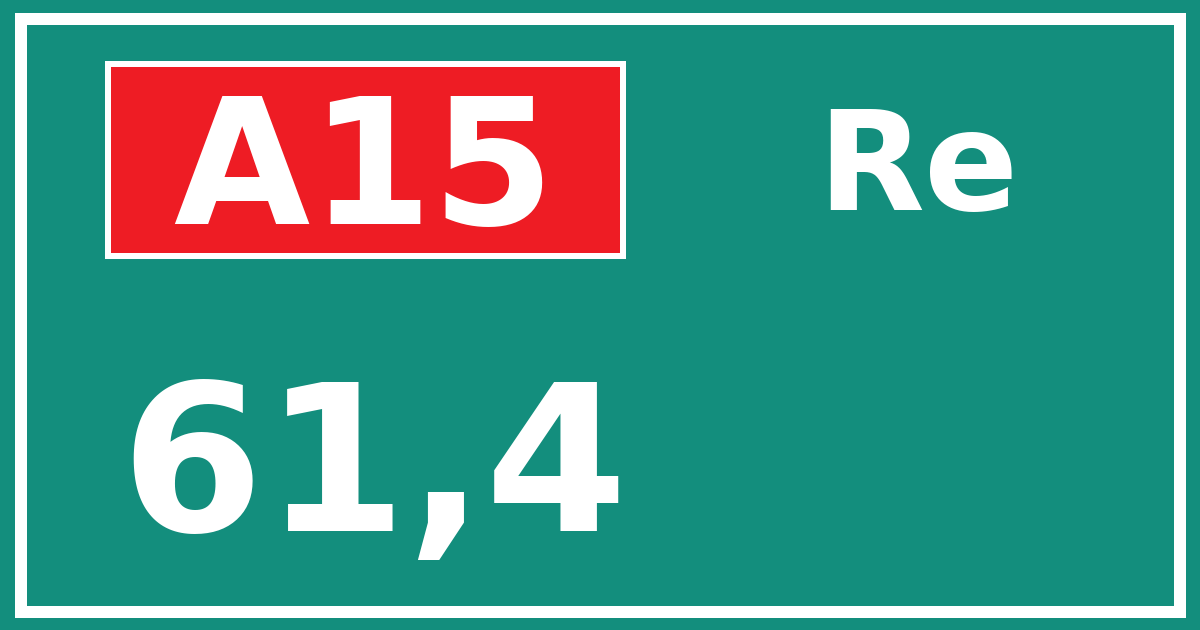 Hectometerbord A15 61,4 zijde Re