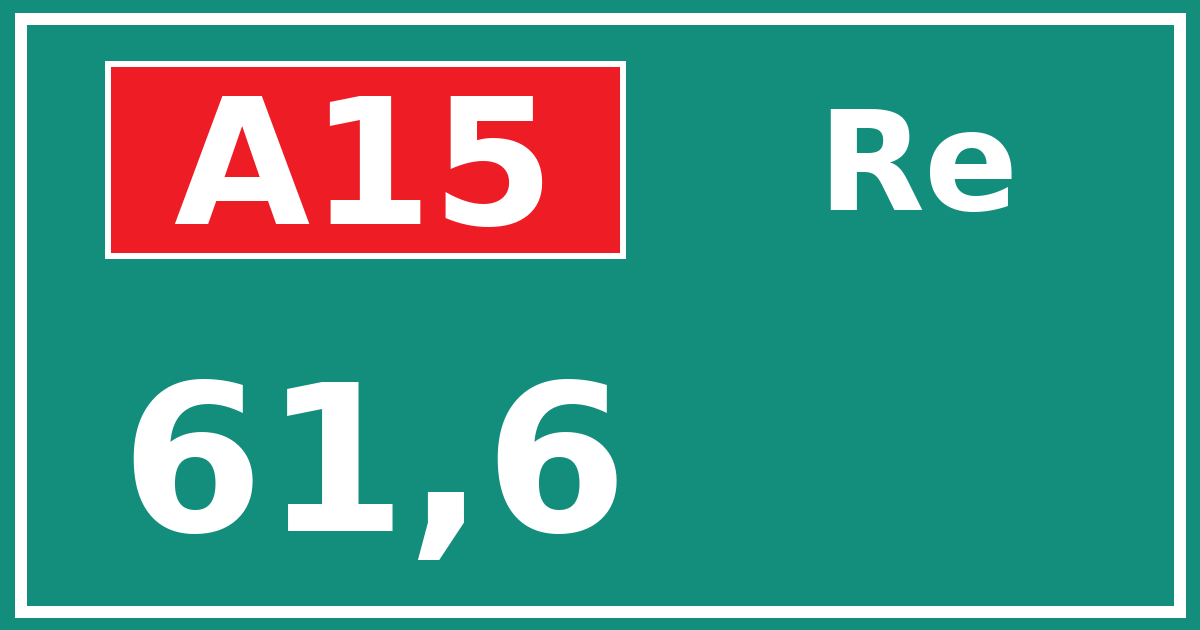 Hectometerbord A15 61,6 zijde Re