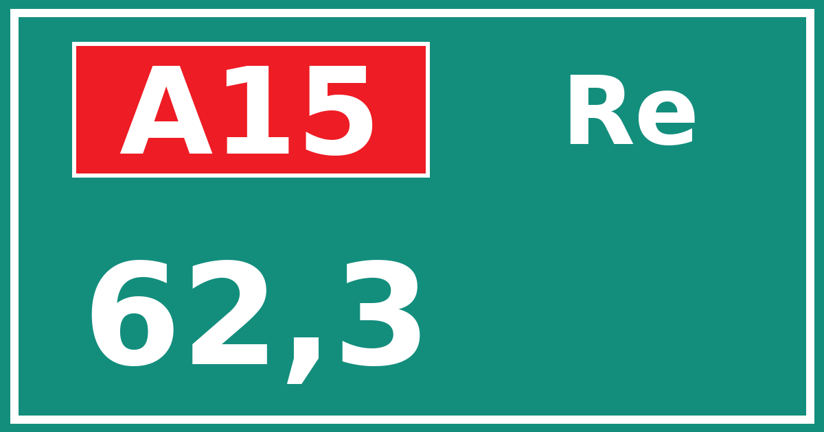 Hectometerbord A15 62,3 zijde Re