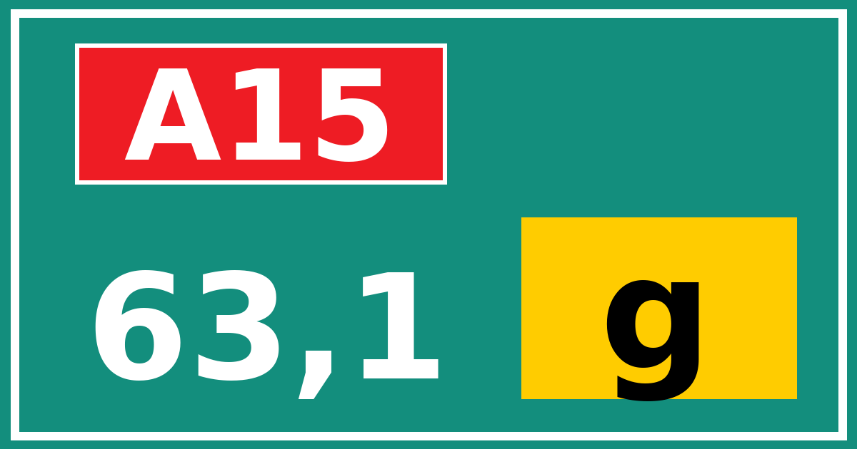 Hectometerbord A15 63,1 letter g