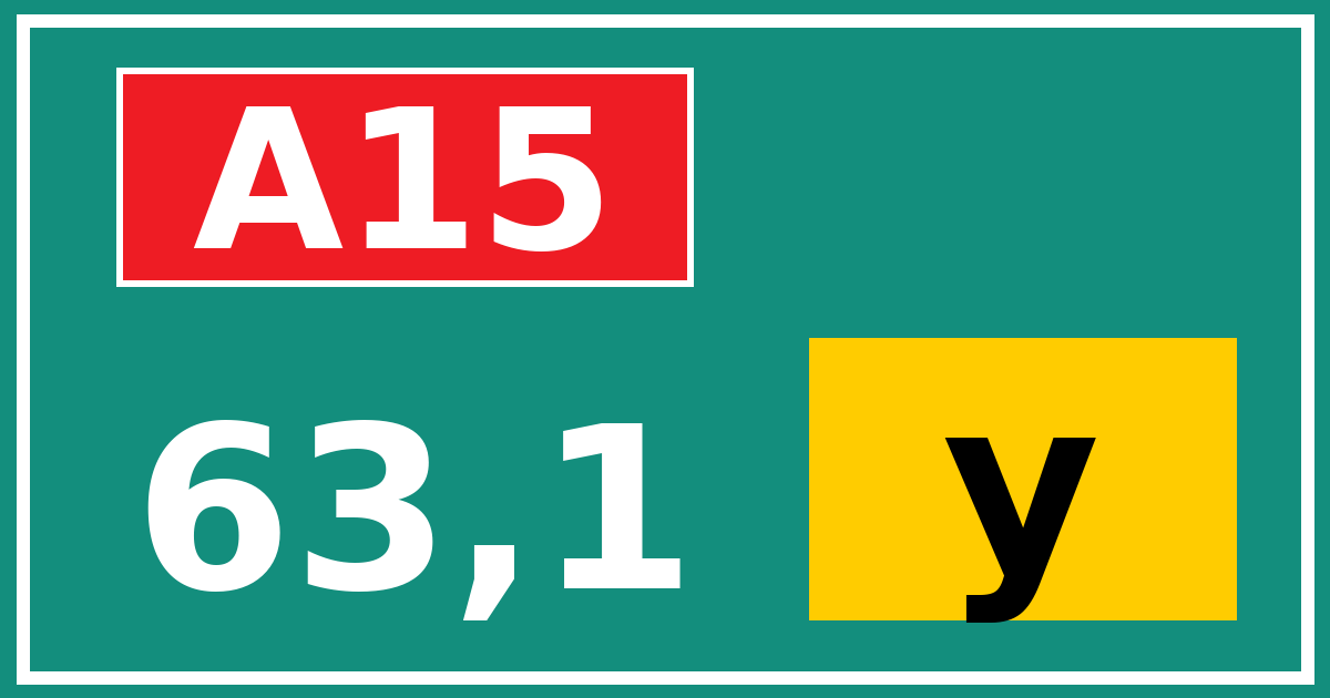 Hectometerbord A15 63,1 letter y