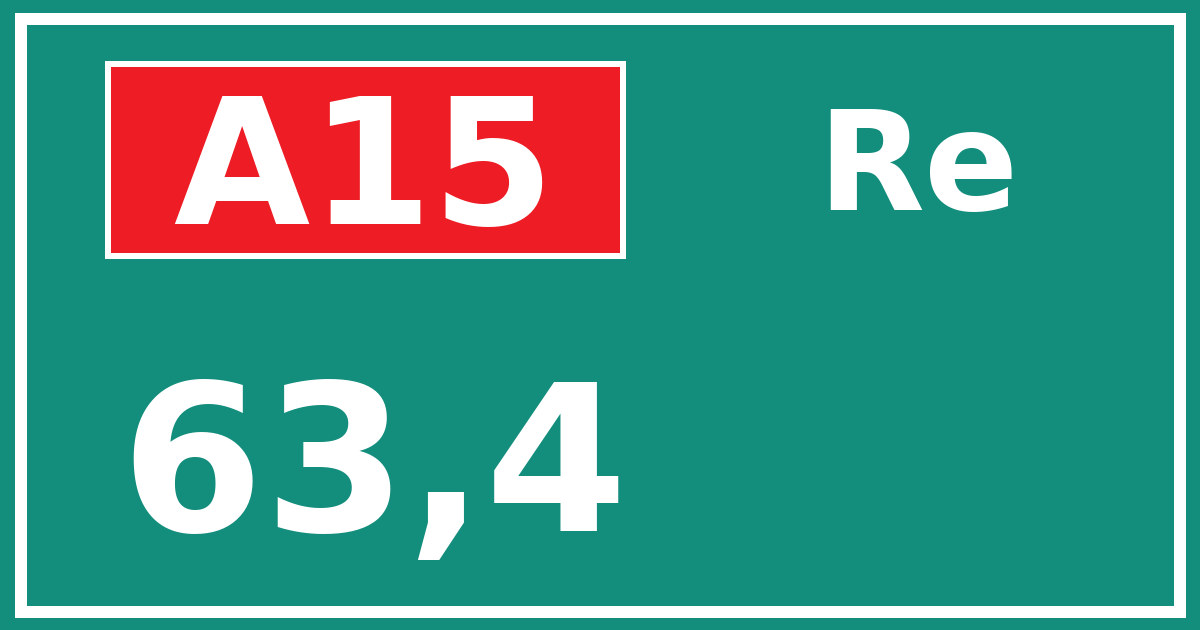 Hectometerbord A15 63,4 zijde Re