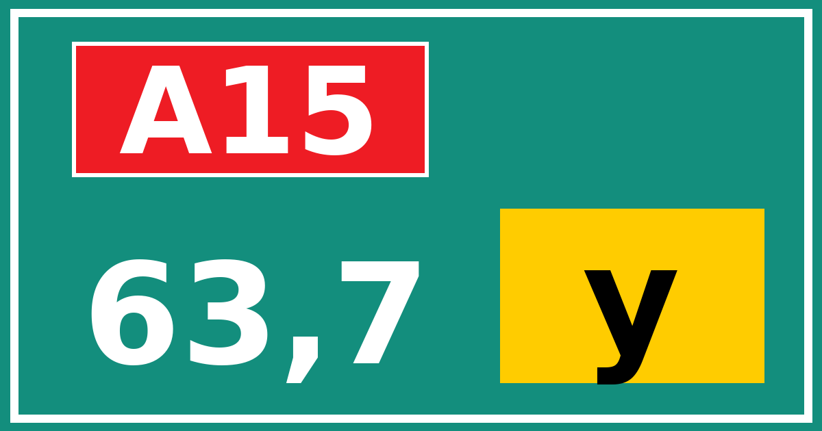 Hectometerbord A15 63,7 letter y