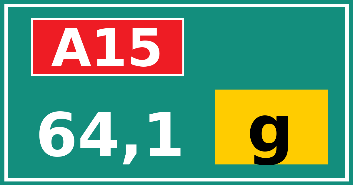 Hectometerbord A15 64,1 letter g