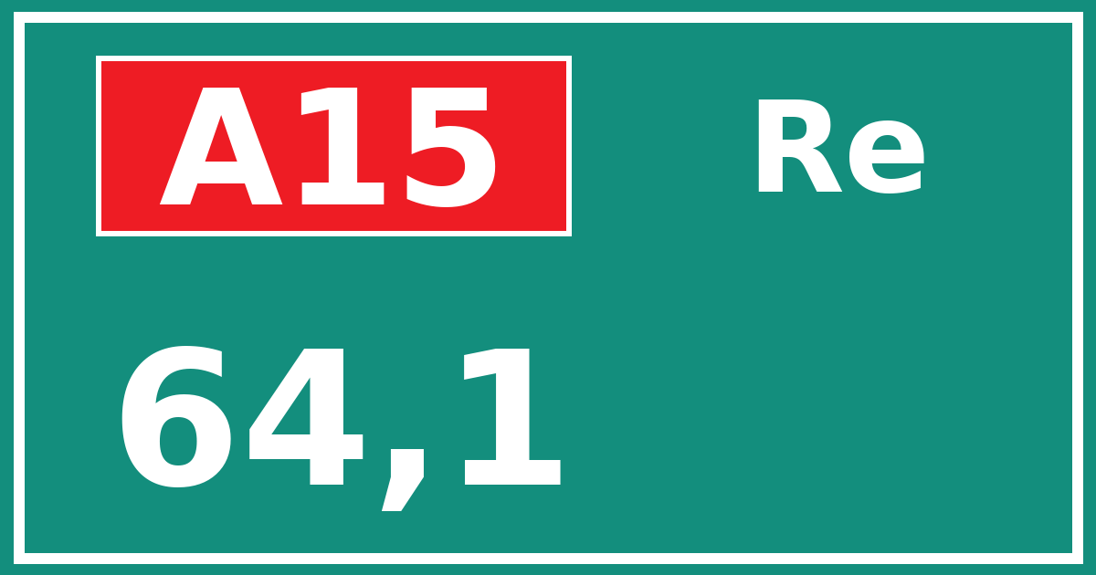 Hectometerbord A15 64,1 zijde Re