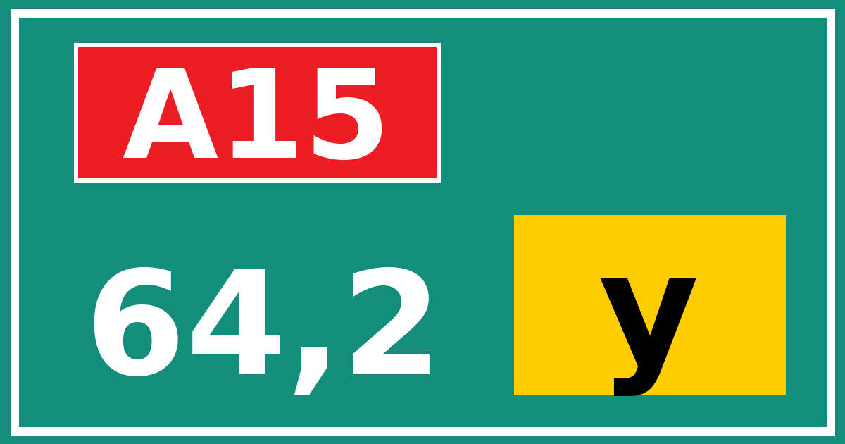 Hectometerbord A15 64,2 letter y