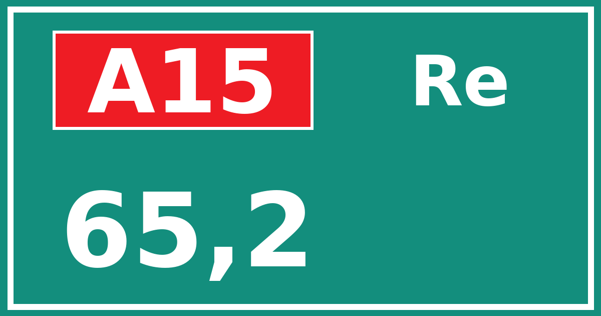 Hectometerbord A15 65,2 zijde Re