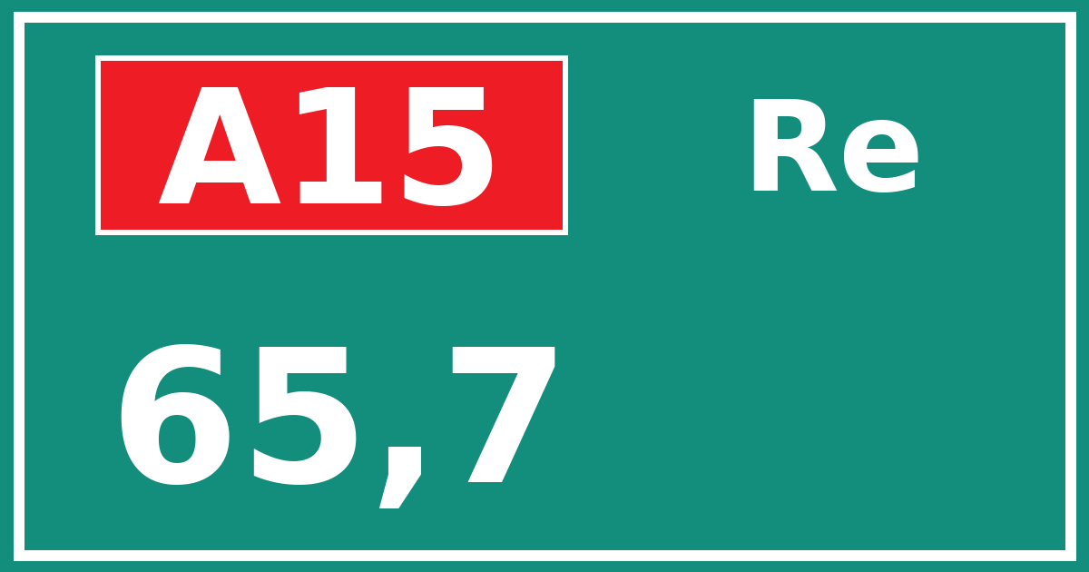 Hectometerbord A15 65,7 zijde Re